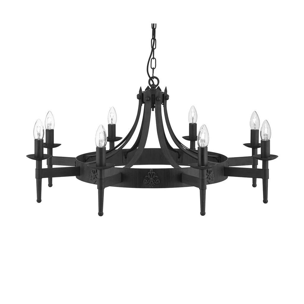 Cartwheel II 5/8/12Lt Multi-Arm Pendant - Black Finish