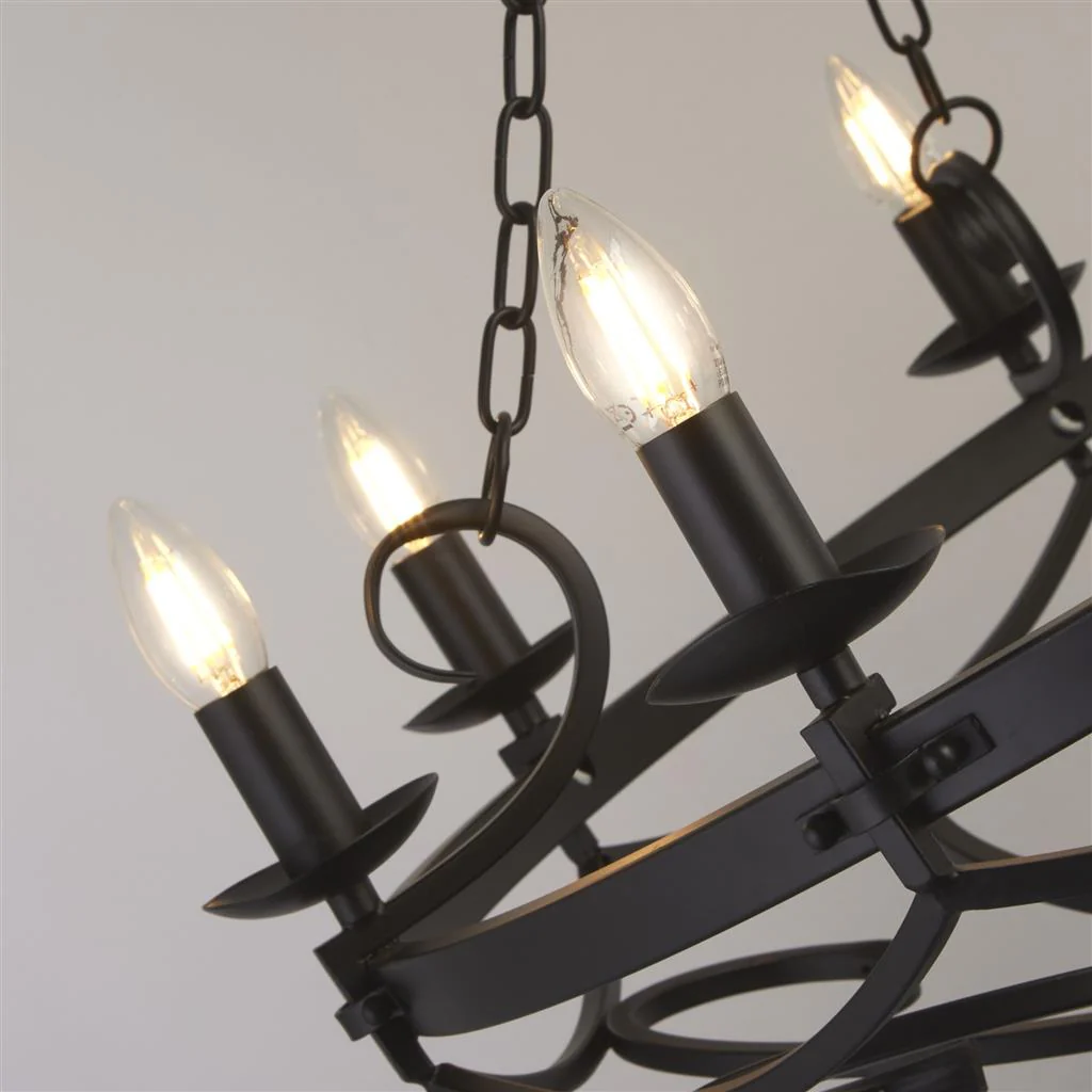 Cartwheel II 5/8/12Lt Multi-Arm Pendant - Black Finish - Image 10