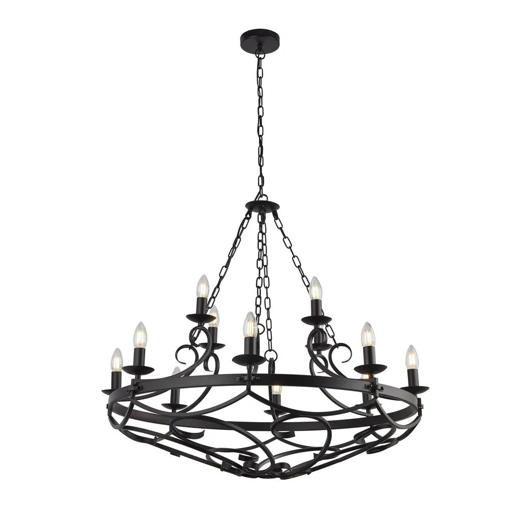 Cartwheel II 5/8/12Lt Multi-Arm Pendant - Black Finish - Image 12