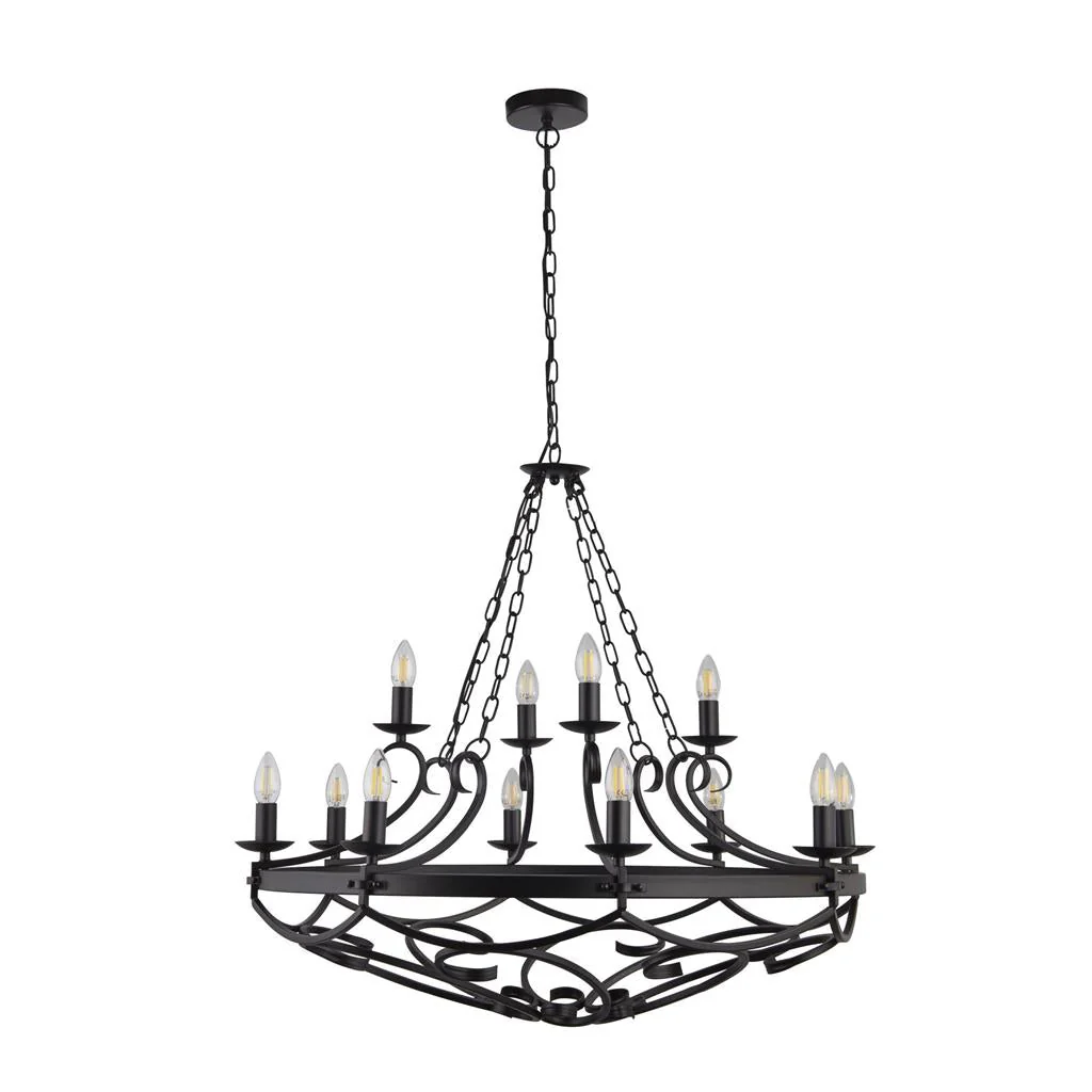 Cartwheel II 5/8/12Lt Multi-Arm Pendant - Black Finish - Image 13