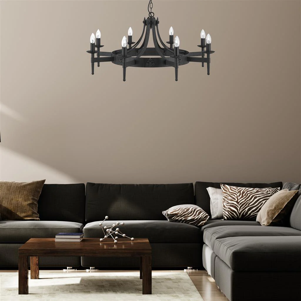 Cartwheel II 5/8/12Lt Multi-Arm Pendant - Black Finish - Image 6
