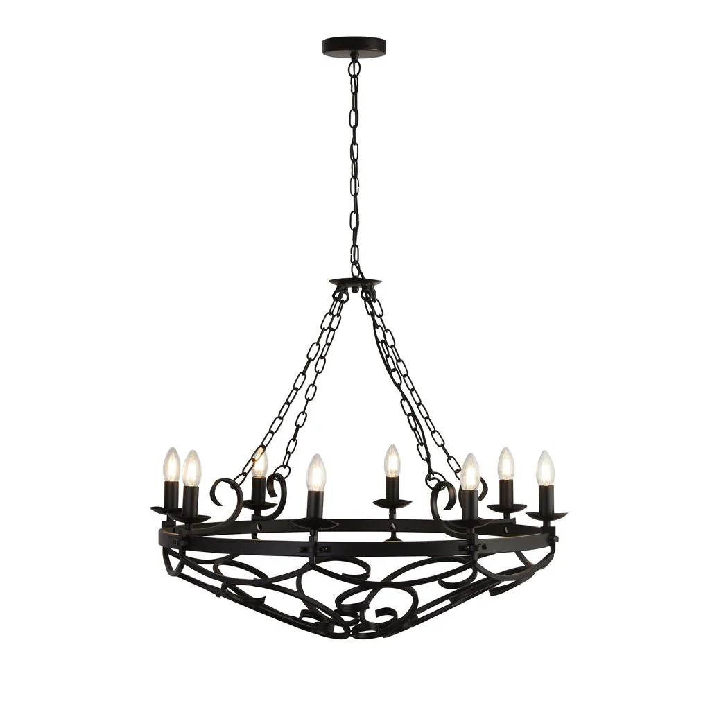 Cartwheel II 5/8/12Lt Multi-Arm Pendant - Black Finish - Image 8