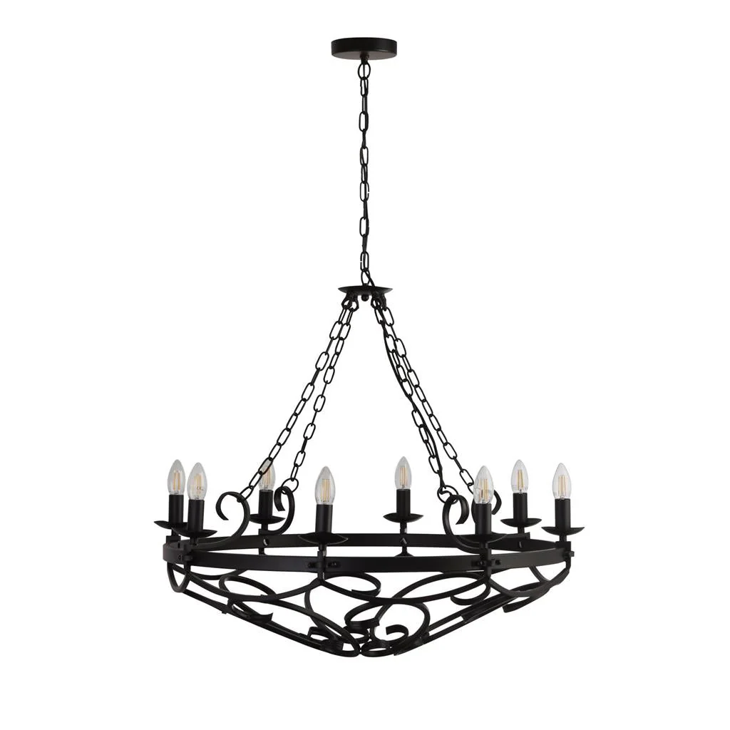 Cartwheel II 5/8/12Lt Multi-Arm Pendant - Black Finish - Image 9