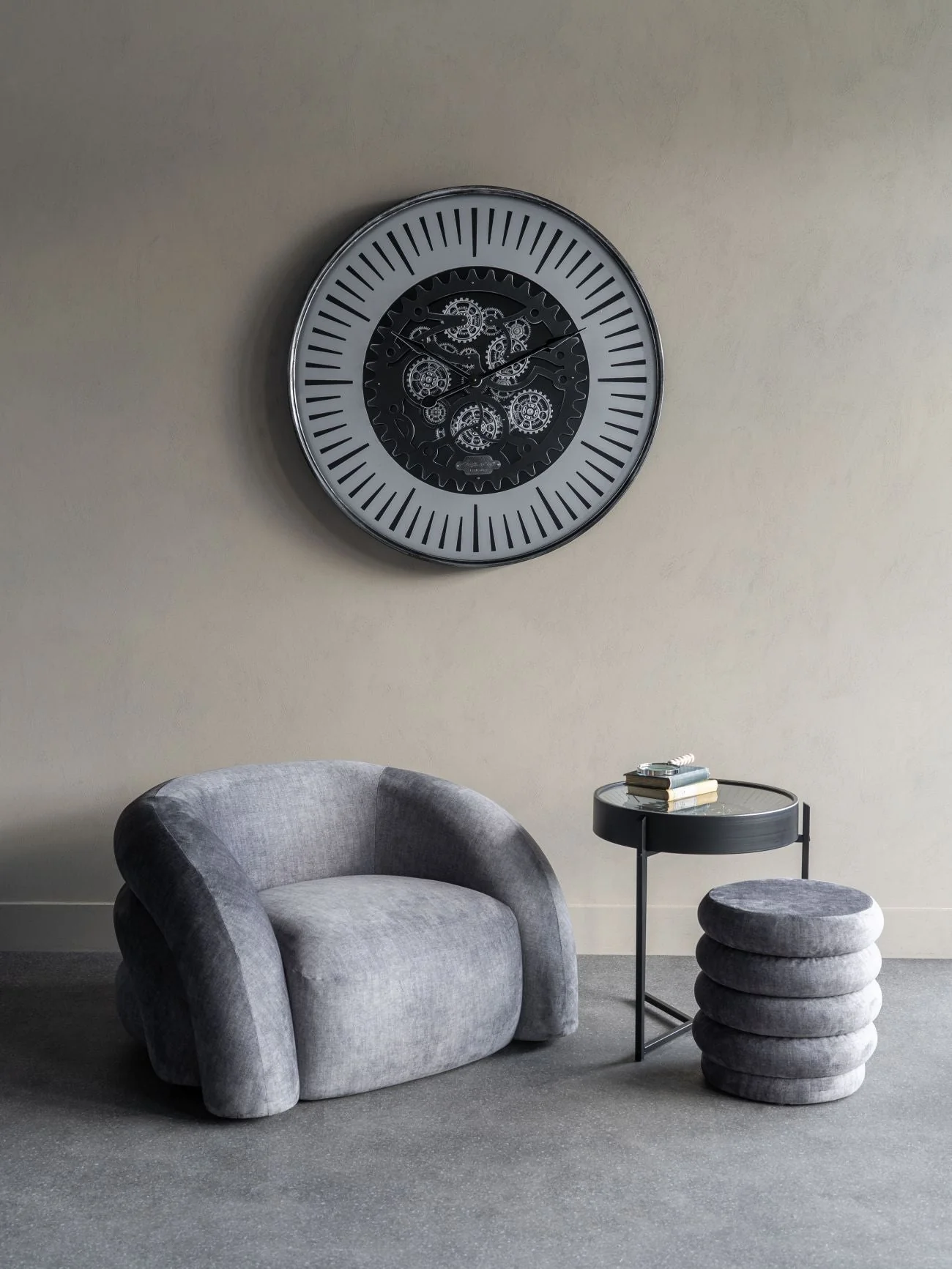Casa Upholstered Stool Cream - Cream/Grey - Image 6