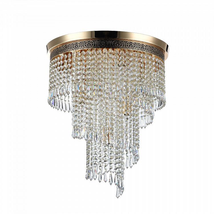 Cascade 7/12Lt Crystal Flush Ceiling Light