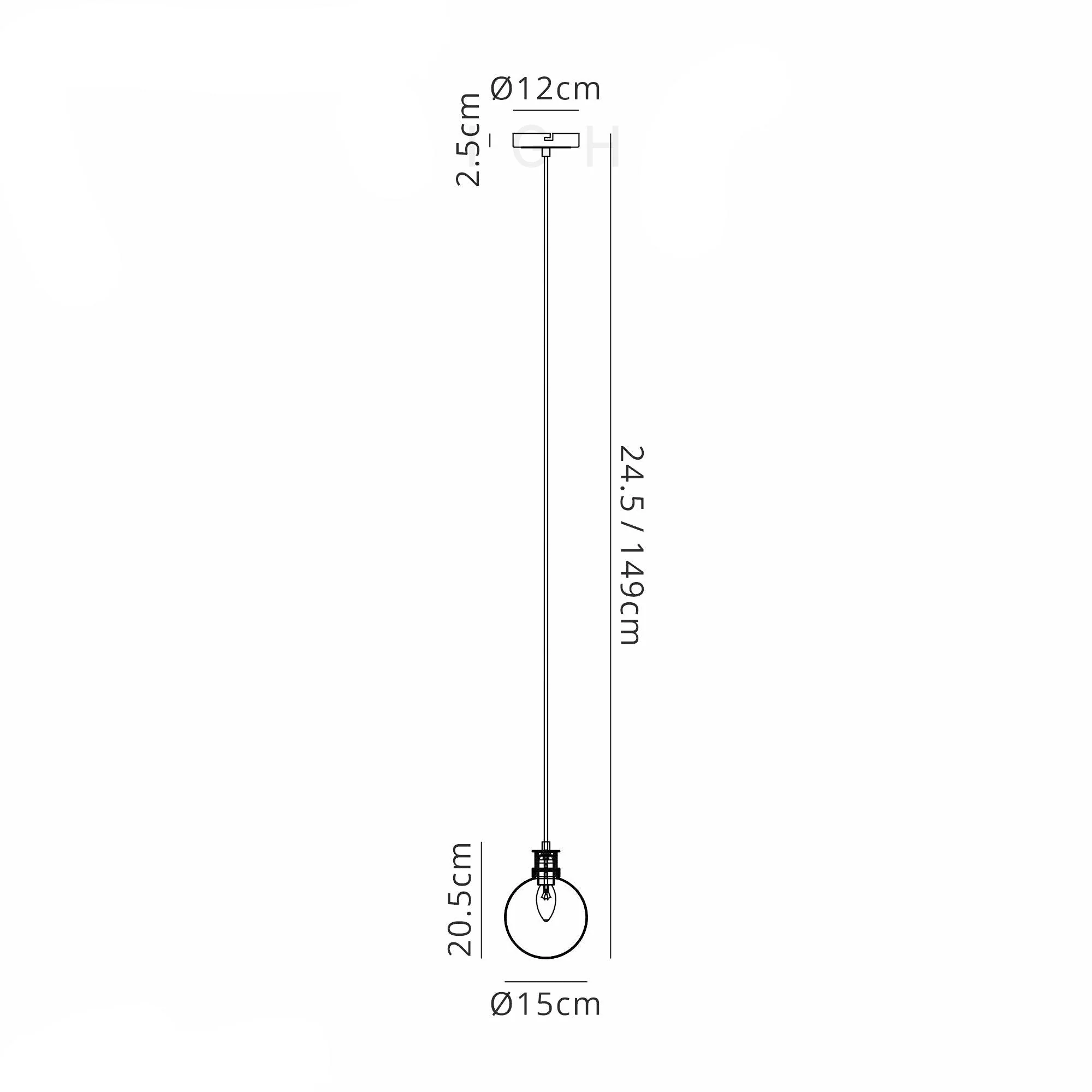 Cassie 1.3m Pendant, 1 Light E14 With 15cm Glass Shade Brass/Satin Nickel Finish - Image 14