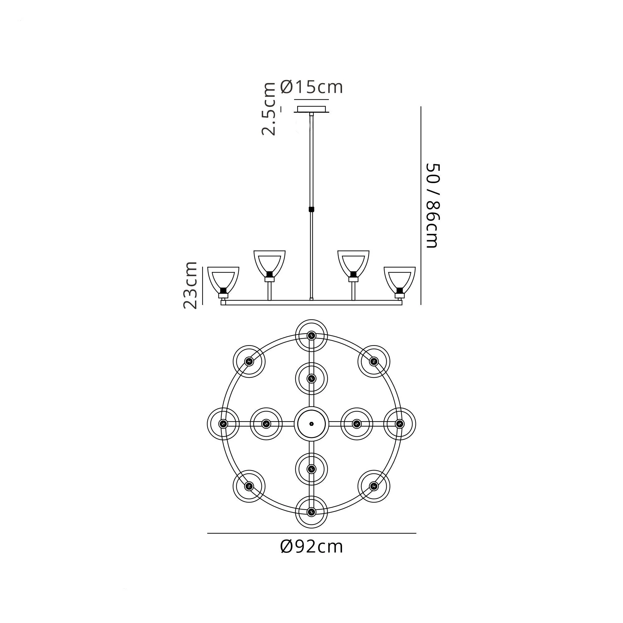 Cassis 12Lt Centre Light Fitting - Various Styles - Image 4