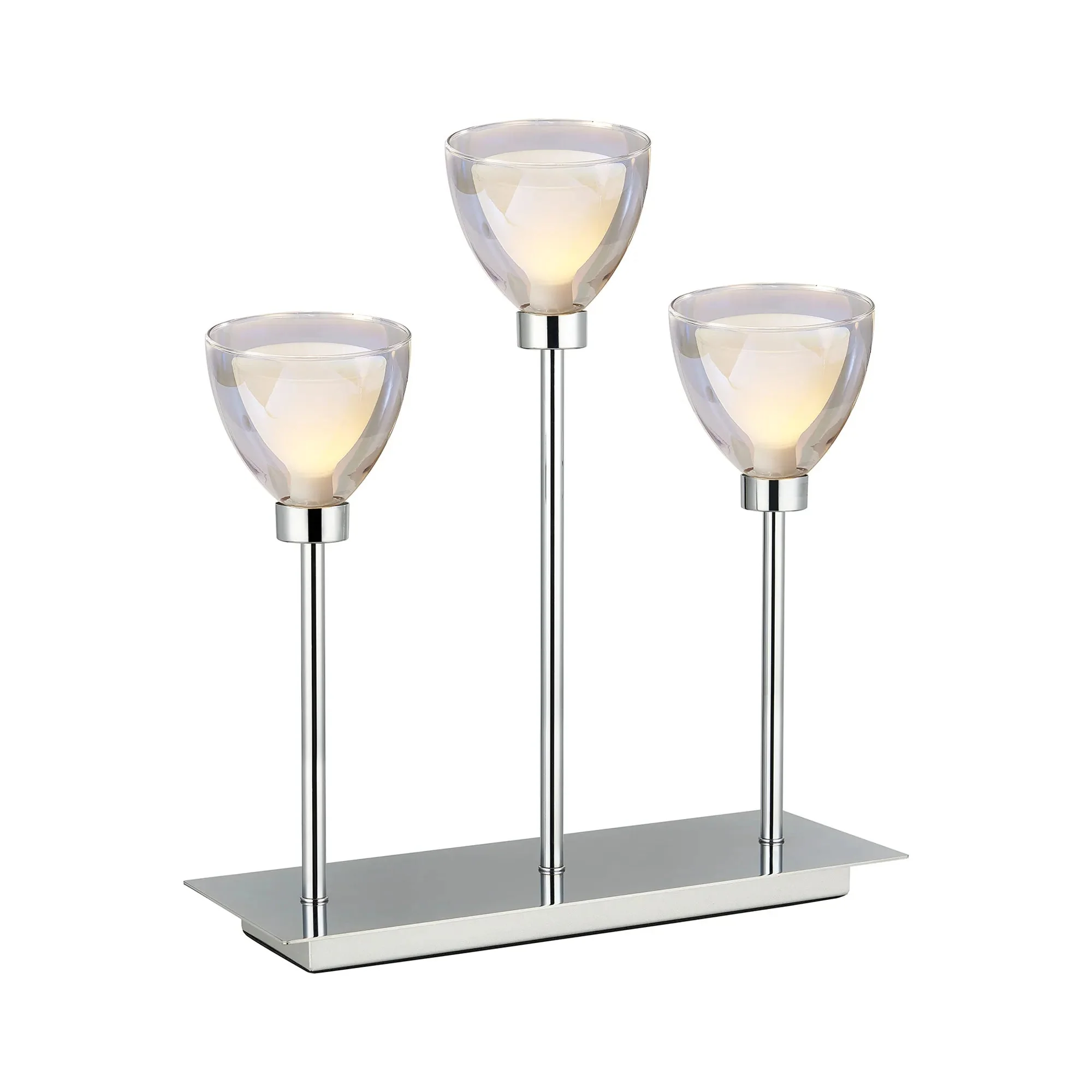 Cassis 3Lt Rectangular Table Lamp - Gold/Chrome/Black - Image 3
