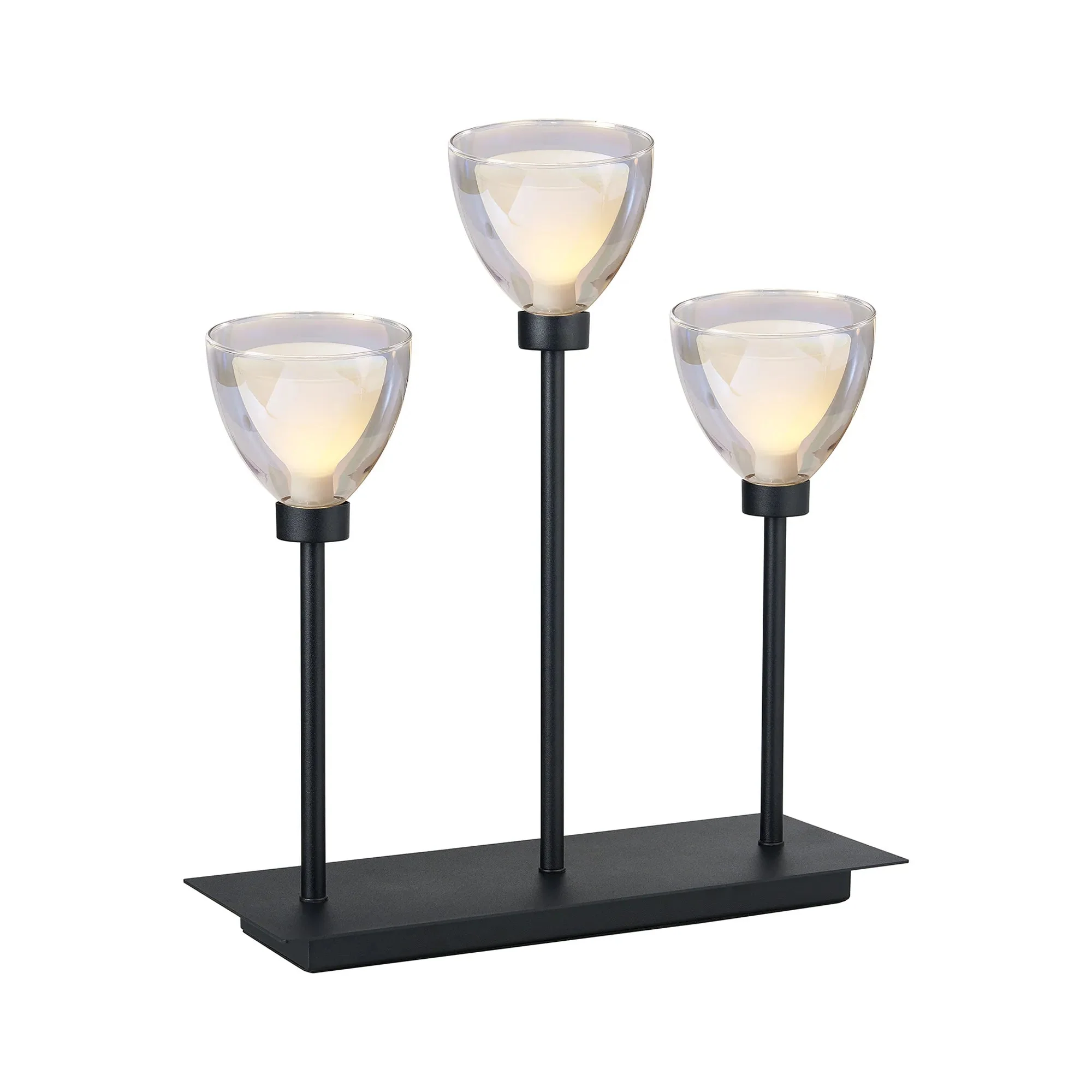Cassis 3Lt Rectangular Table Lamp - Gold/Chrome/Black - Image 4