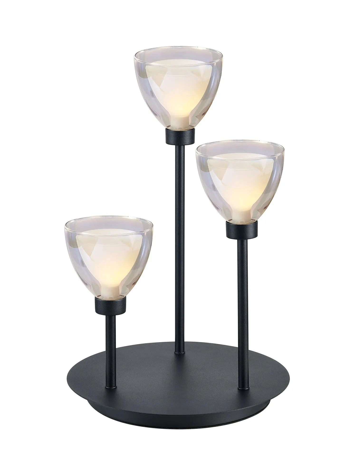 Cassis 3Lt Round Table Lamp - Gold/Chrome/Black - Image 4