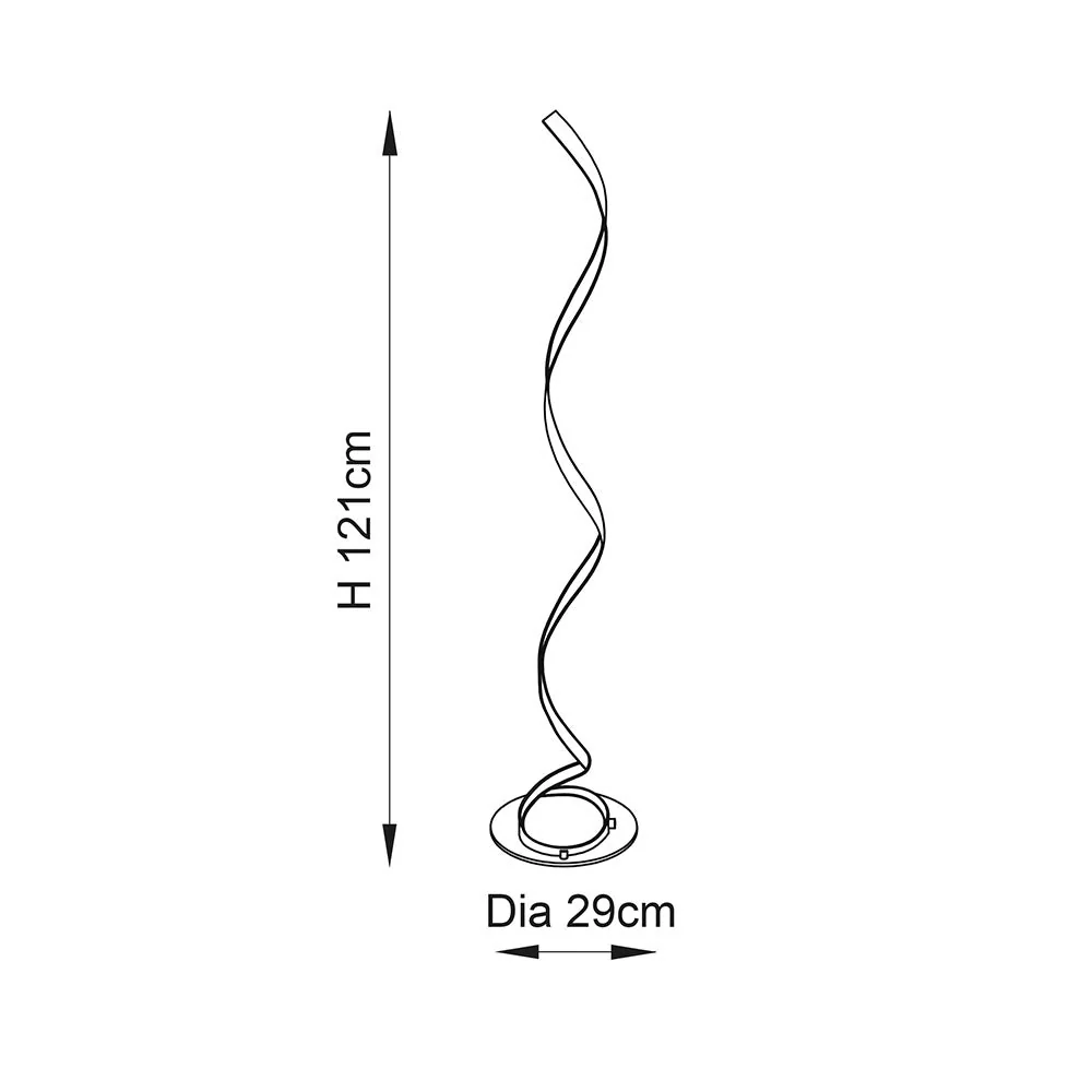 Castor Floor Lamp - Chrome/Gold/Silver Finish Integrated LED - Image 10
