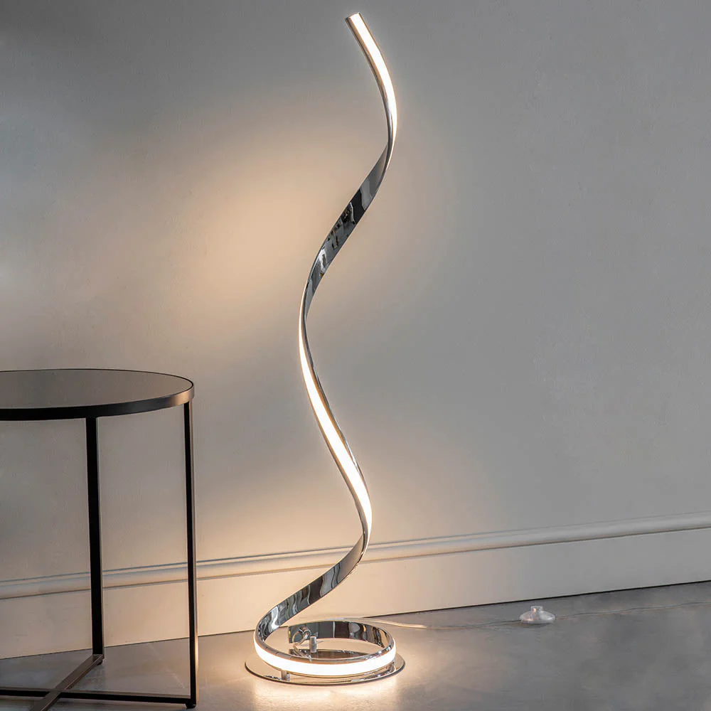 Castor Floor Lamp - Chrome/Gold/Silver Finish Integrated LED - Image 2
