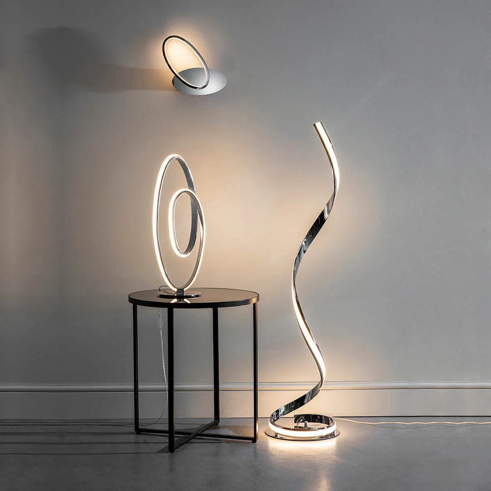 Castor Floor Lamp - Chrome/Gold/Silver Finish Integrated LED - Image 3