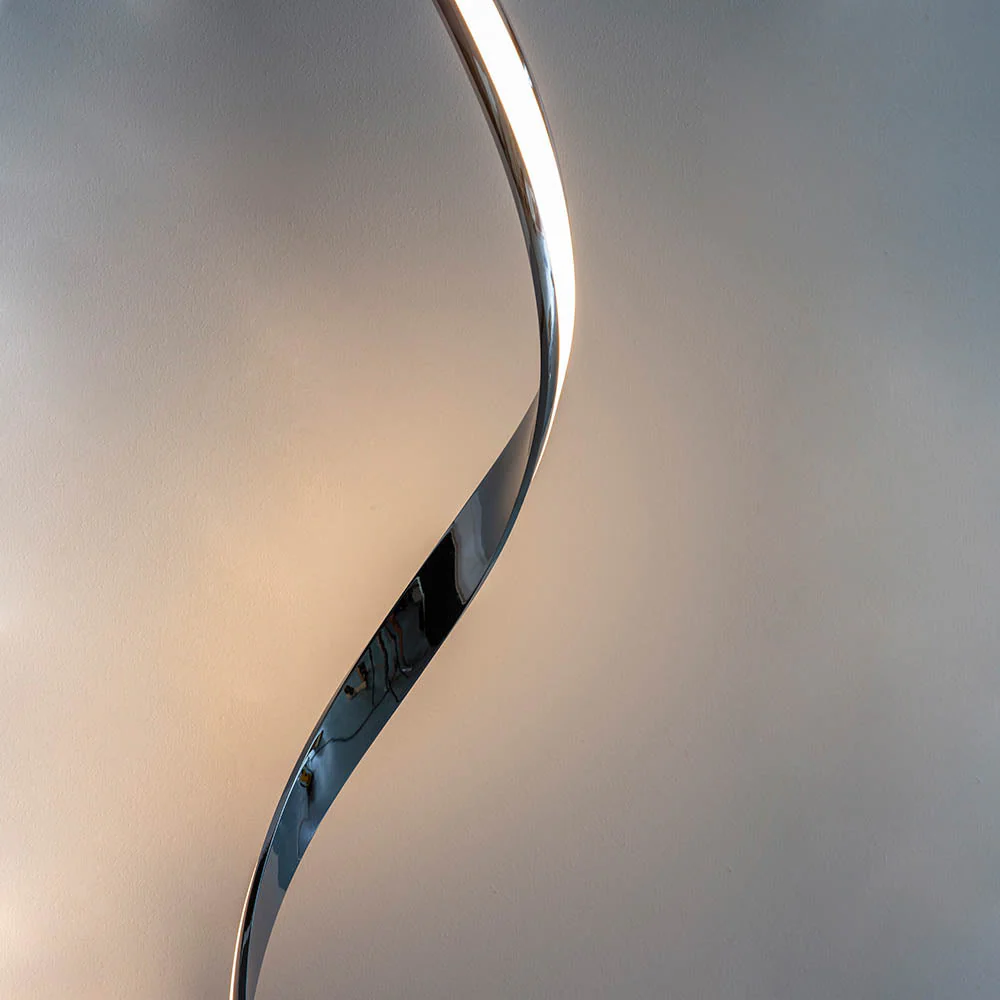 Castor Floor Lamp - Chrome/Gold/Silver Finish Integrated LED - Image 5