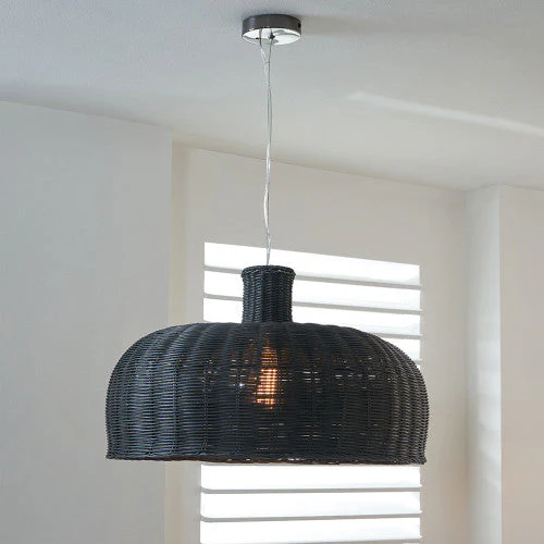 Caswell LED Natural Rattan Cloche Pendant- Various Sizes & Finishes - Image 13