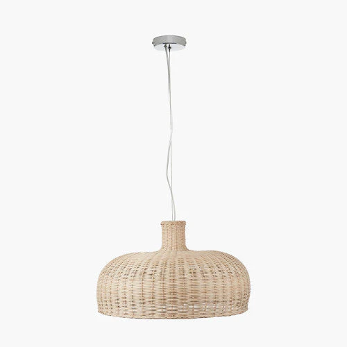 Caswell LED Natural Rattan Cloche Pendant- Various Sizes & Finishes - Image 18
