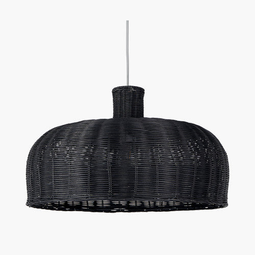 Caswell LED Natural Rattan Cloche Pendant- Various Sizes & Finishes - Image 2