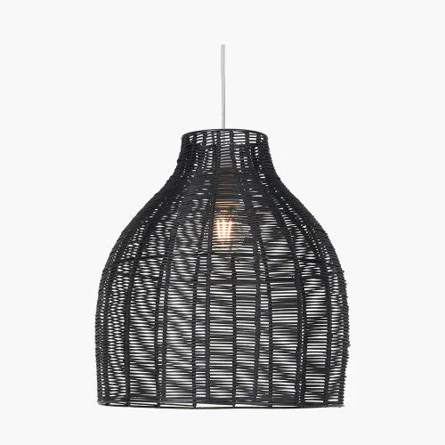 Caswell LED Natural Rattan Cloche Pendant- Various Sizes & Finishes - Image 7