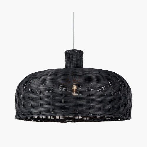 Caswell LED Natural Rattan Cloche Pendant- Various Sizes & Finishes - Image 9