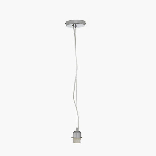 Caswell Natural Rattan Cloche Pendant with Brushed Chrome Ceiling Fitting E27 - Image 3