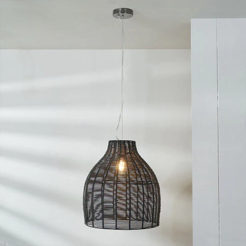 Caswell Natural Rattan Dome Pendant - Image 13