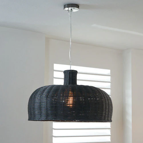 Caswell Natural Rattan Dome Pendant - Image 7