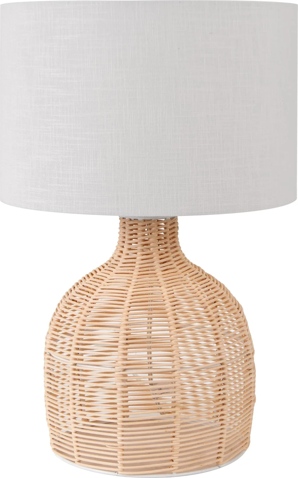 Caswell Rattan Cloche Table Lamp - Black/Natural - Image 2