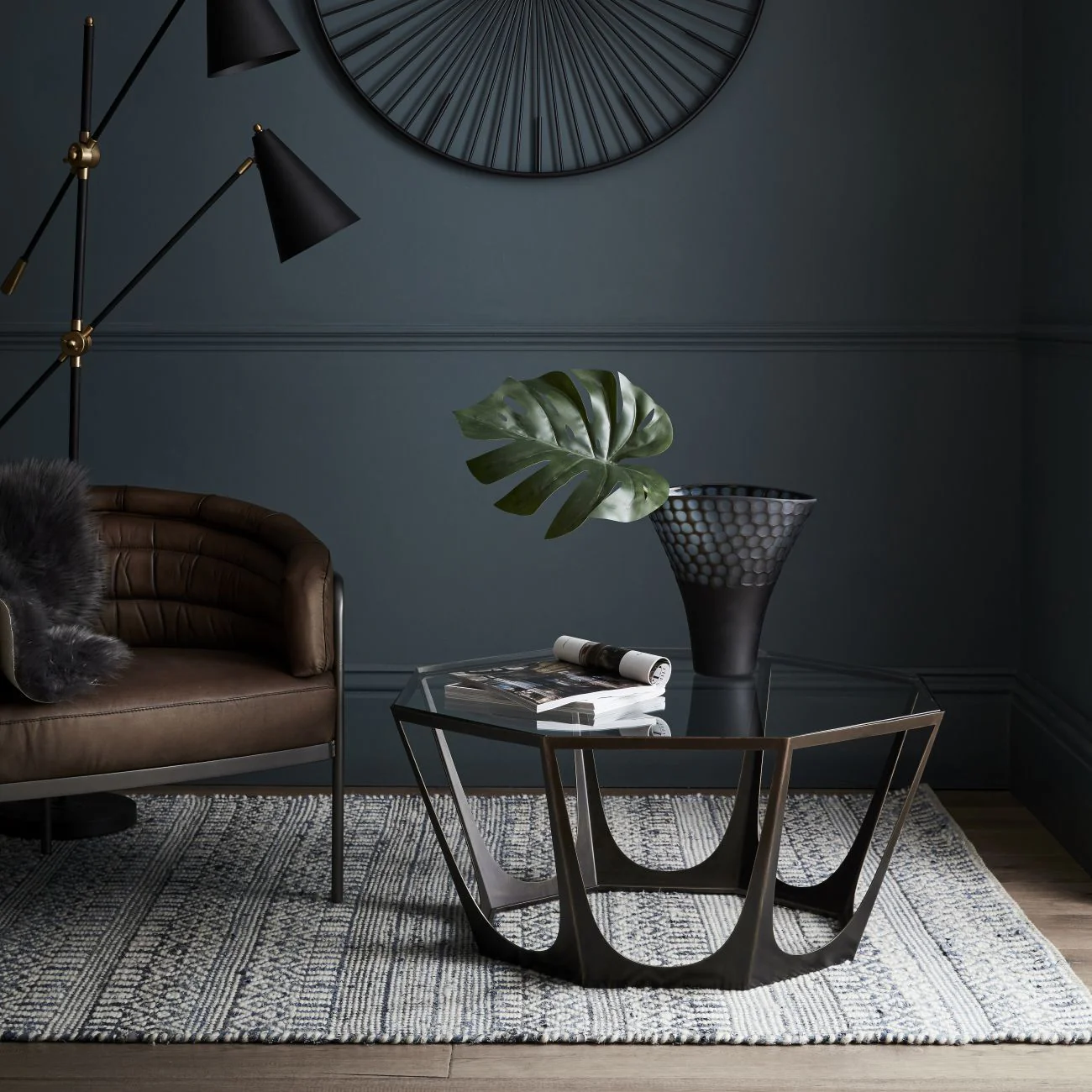 Catalan Bronze Gilded Coffee Table with Glass Top - Image 5