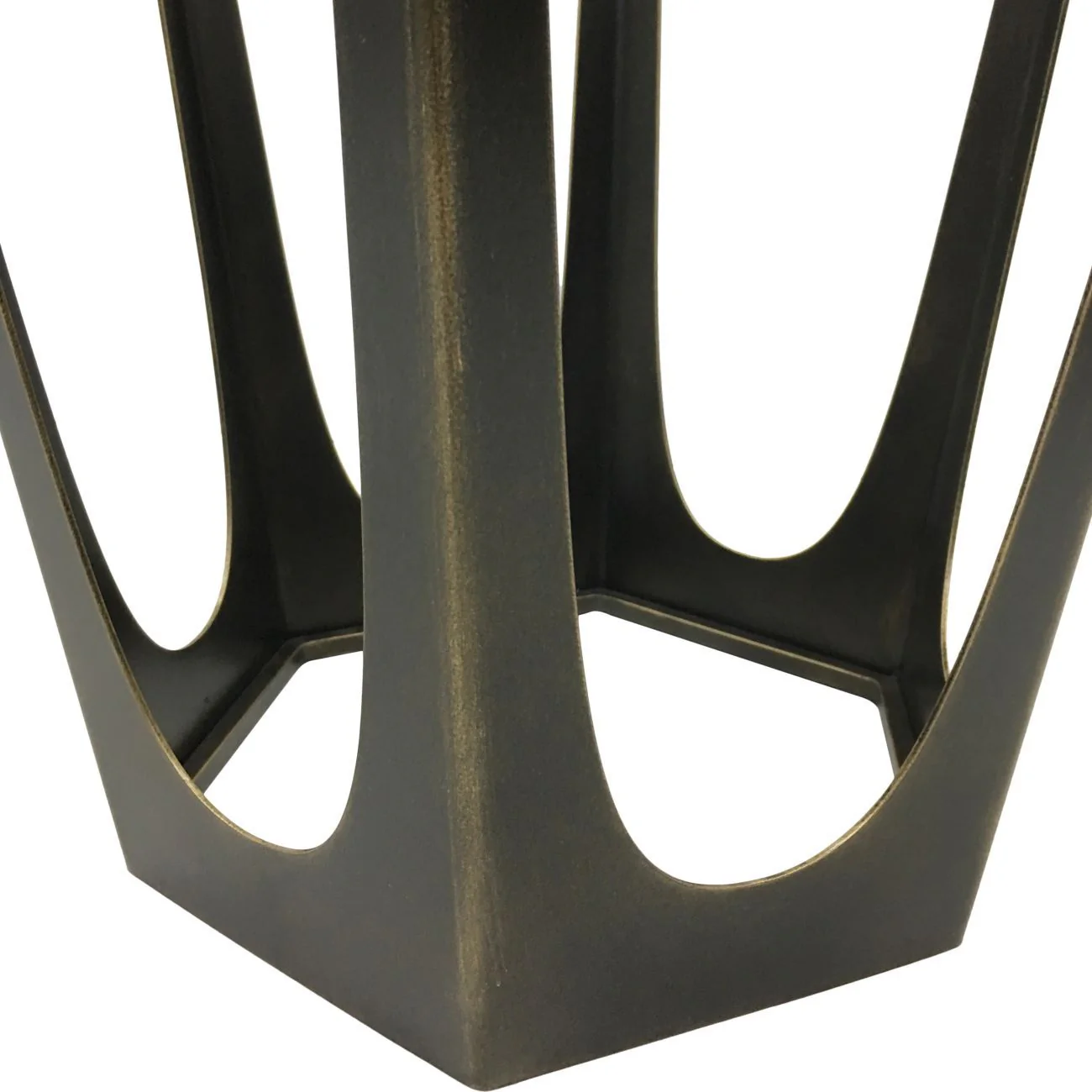 Catalan Bronze Gilded Side Table with Glass Top - Image 3