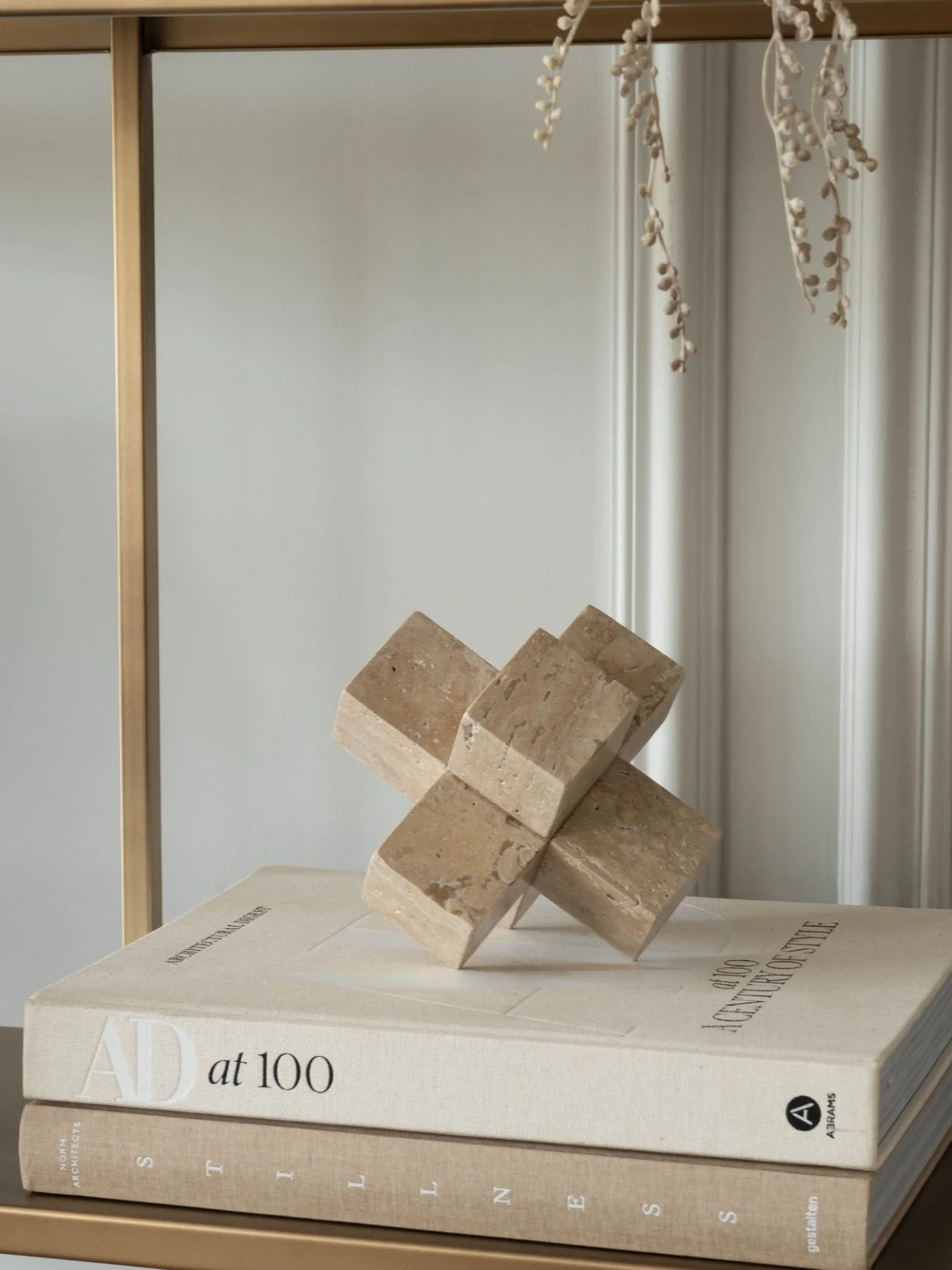 Catania Travertine Cross Sculpture - Image 2