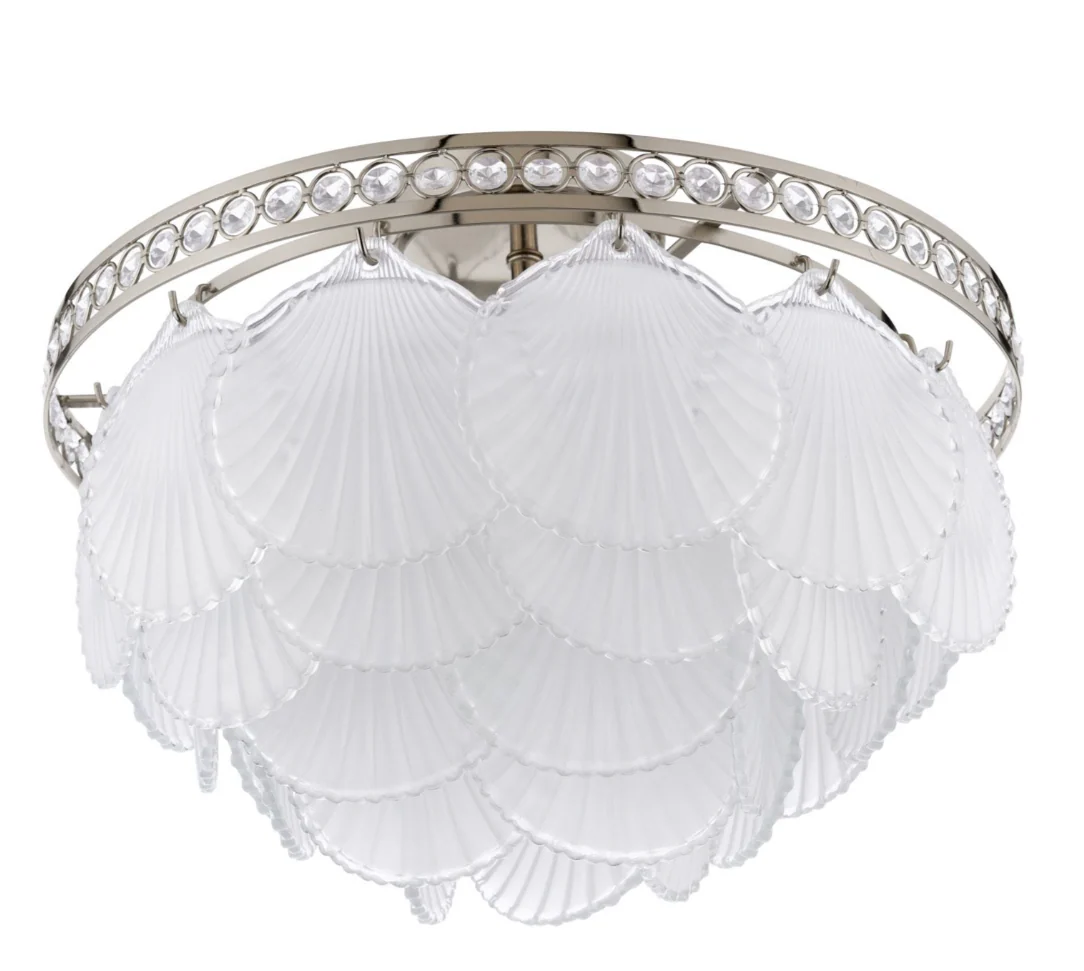 Caverton 4 Lt Semi-Flush Light- Polished Nickel and White Glass - Image 3