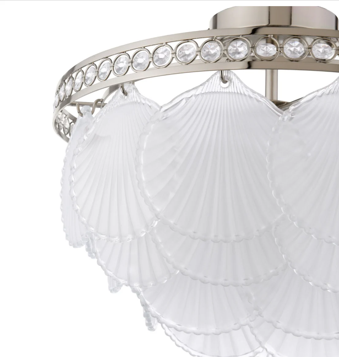 Caverton 4 Lt Semi-Flush Light- Polished Nickel and White Glass - Image 6