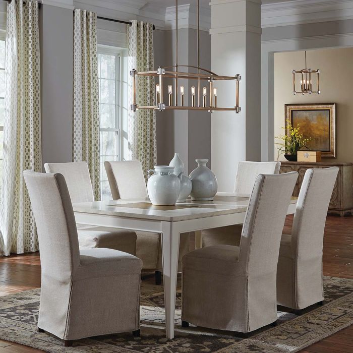 Cayden 6 Light Linear Chandelier - Natural Brass - Image 2