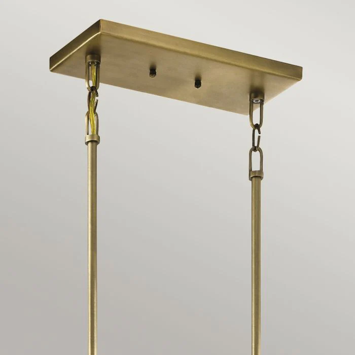 Cayden 6 Light Linear Chandelier - Natural Brass - Image 6