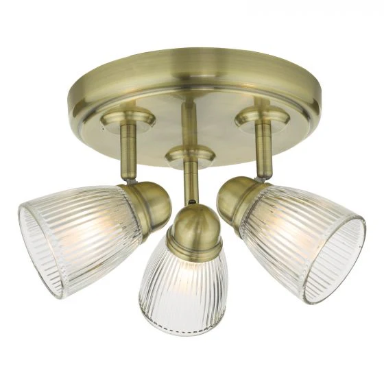 Cedric Bathroom 3Lt Spotlight IP44 - Polished Chrome/Antique Brass - Image 6