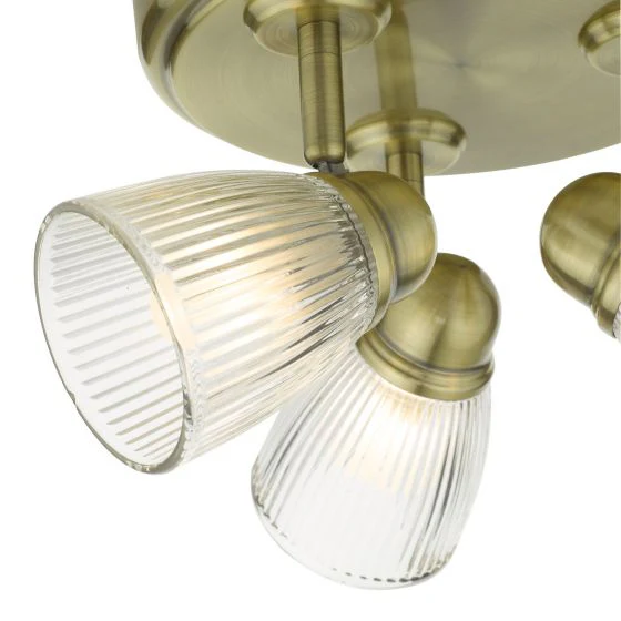 Cedric Bathroom 3Lt Spotlight IP44 - Polished Chrome/Antique Brass - Image 7