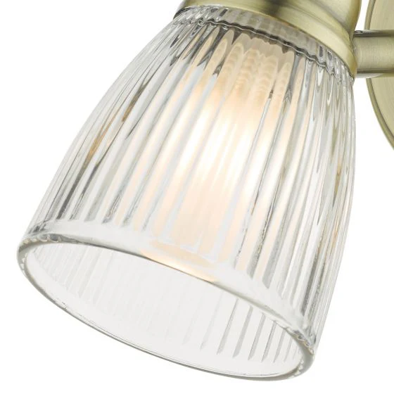 Cedric Bathroom Wall Spotlight IP44 - Polished Chrome/Antique Brass - Image 10