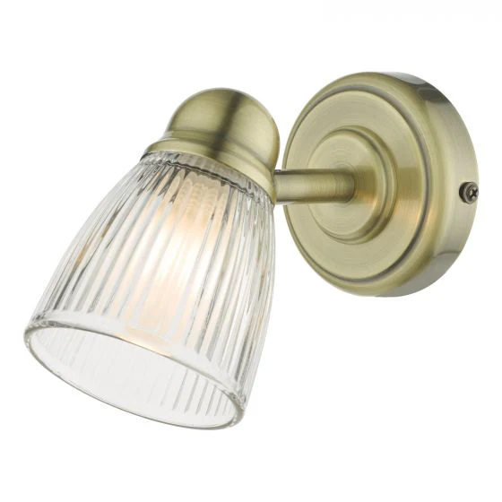 Cedric Bathroom Wall Spotlight IP44 - Polished Chrome/Antique Brass - Image 6