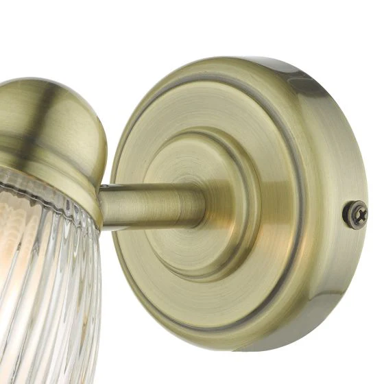 Cedric Bathroom Wall Spotlight IP44 - Polished Chrome/Antique Brass - Image 9