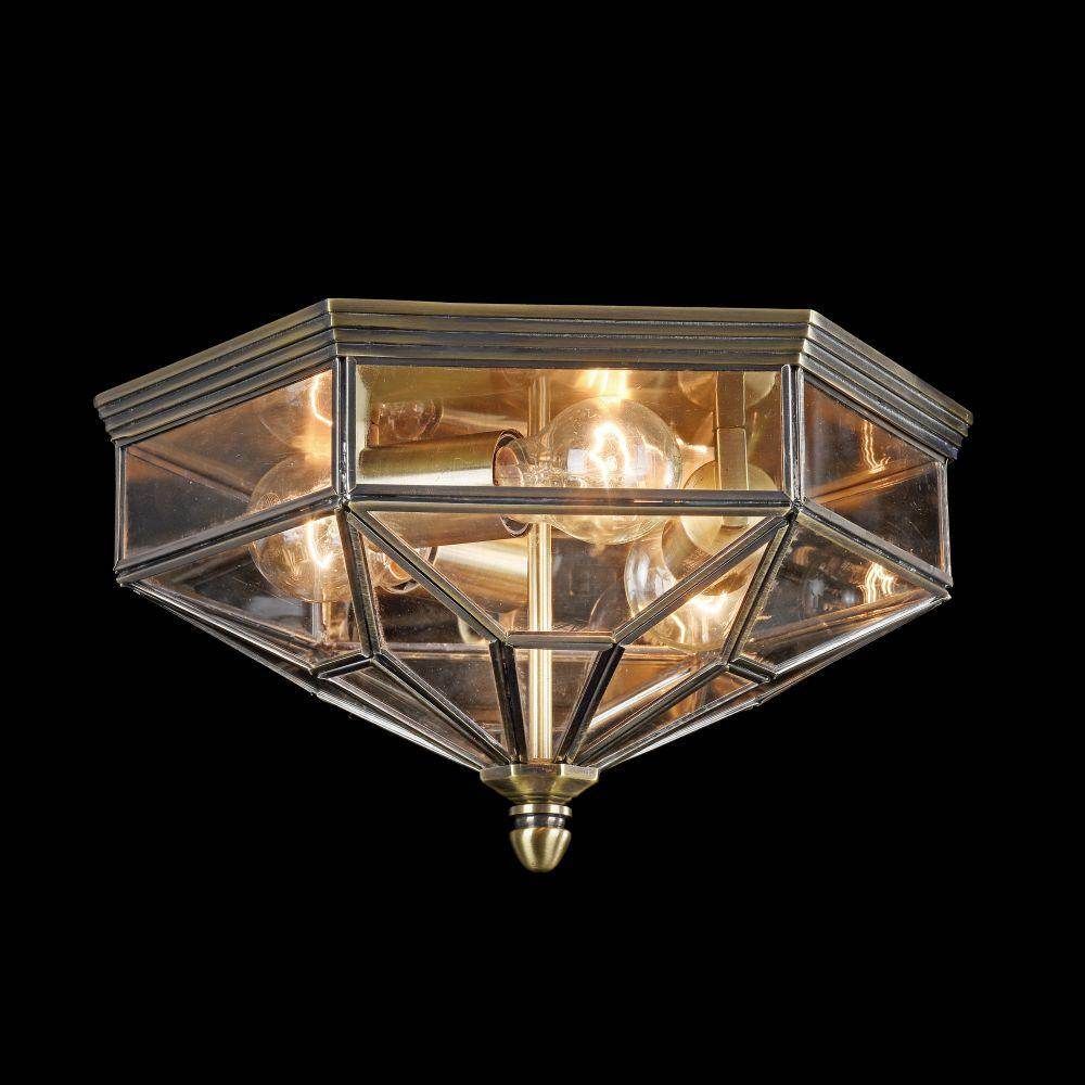 Zeil 3lt Flush Ceiling Lamp | Bronze/Clear - Image 3
