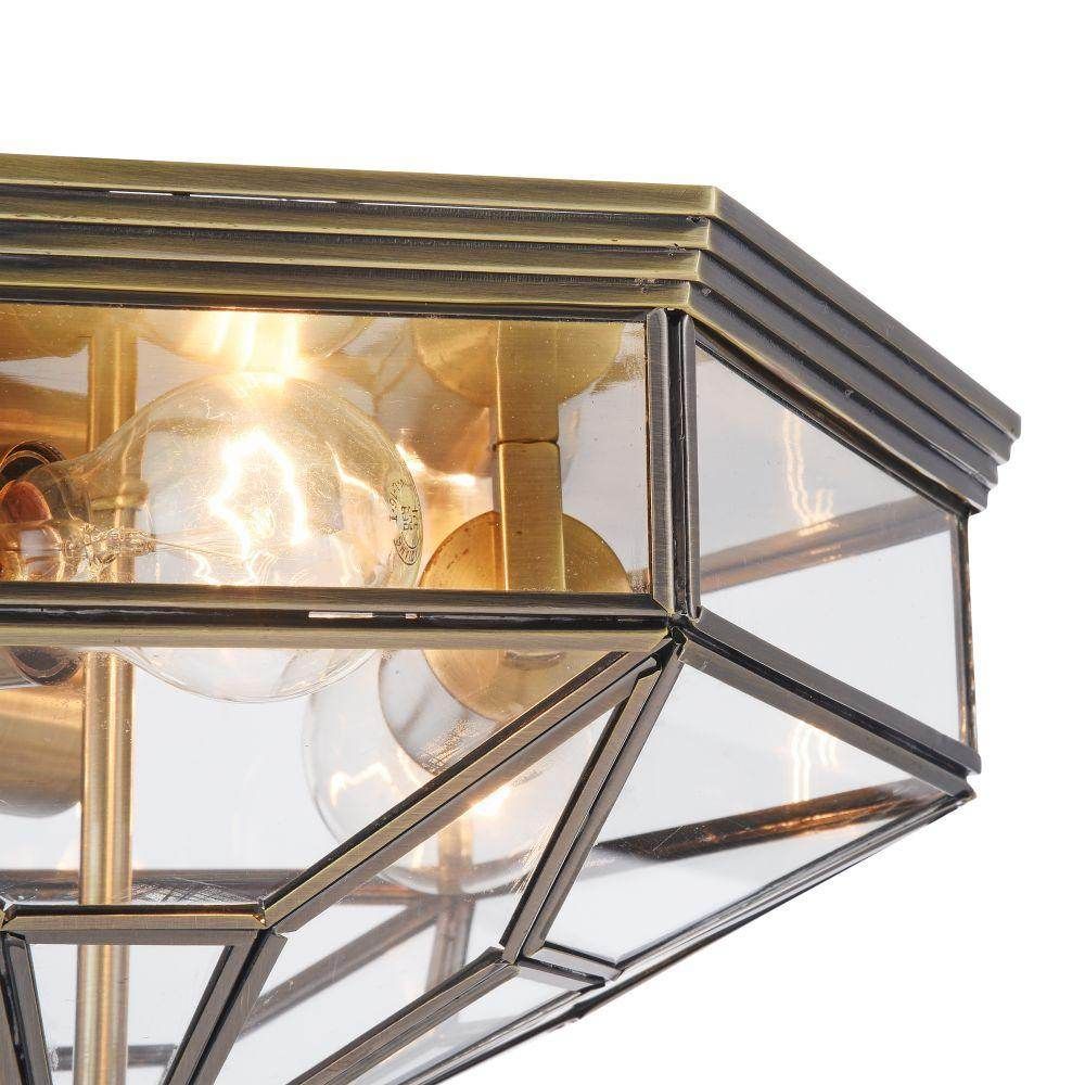 Zeil 3lt Flush Ceiling Lamp | Bronze/Clear - Image 4