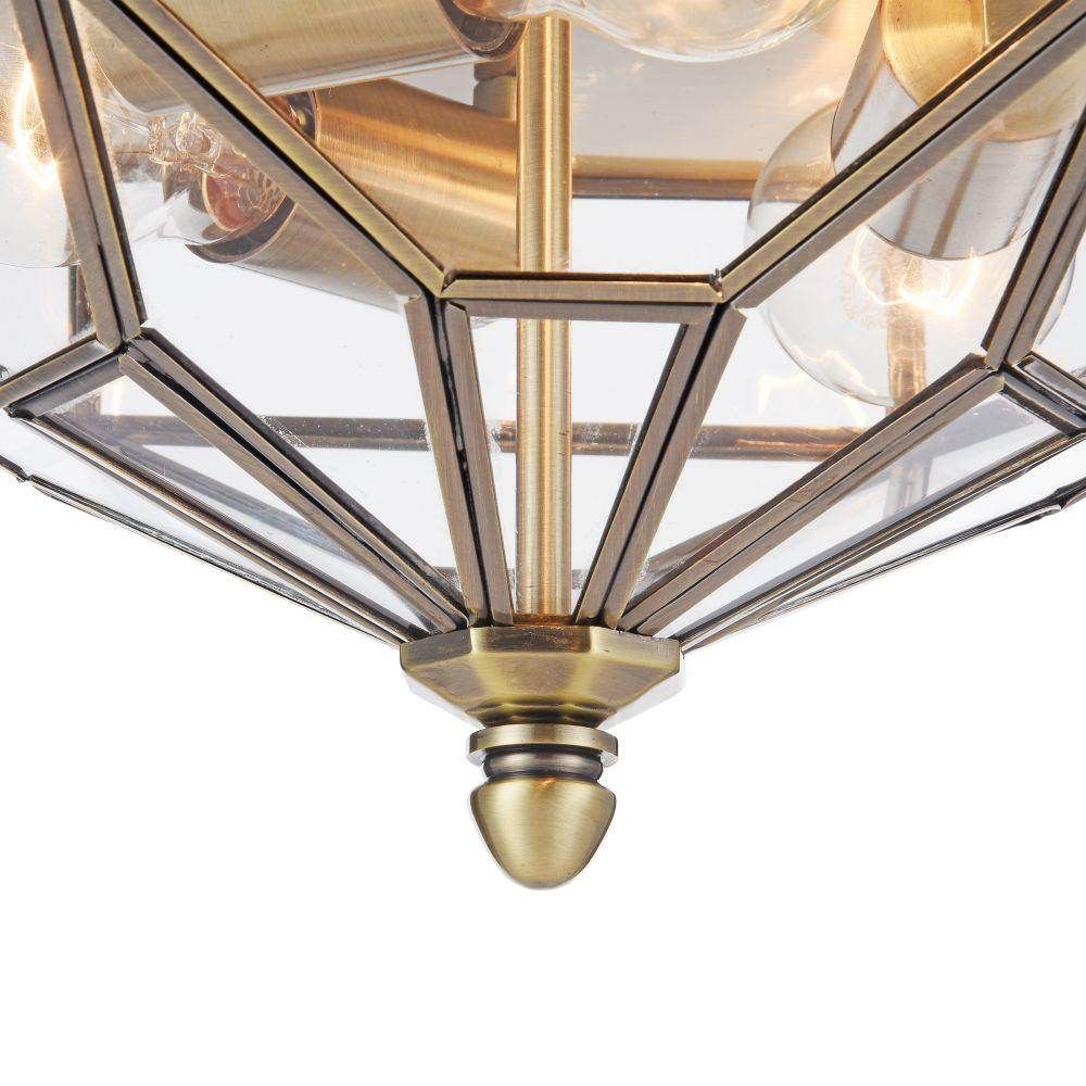 Zeil 3lt Flush Ceiling Lamp | Bronze/Clear - Image 5