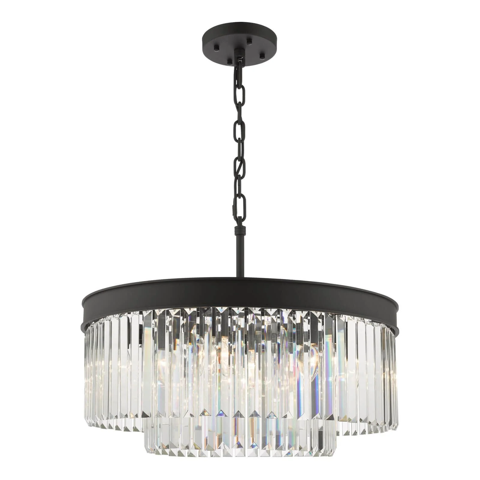 Celeus 6/8Lt Crystal Ceiling Light - Matt Anthracite & Crystal Finish, IP20