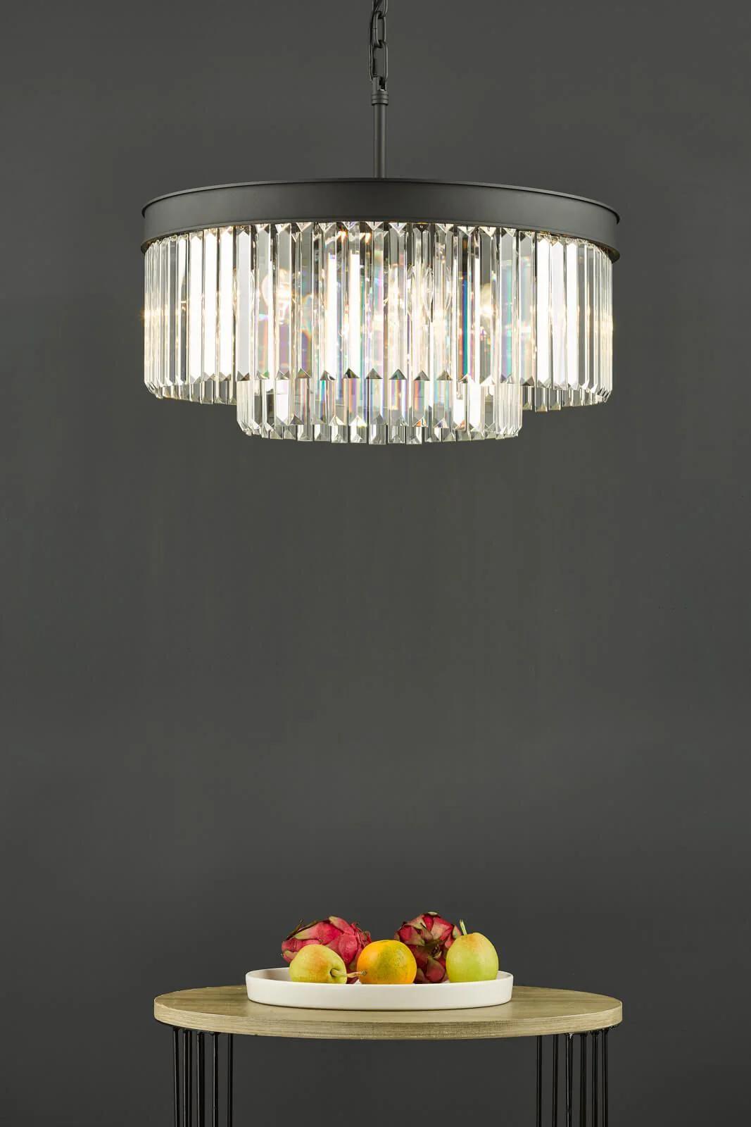 Celeus 6/8Lt Crystal Ceiling Light - Matt Anthracite & Crystal Finish, IP20 - Image 3