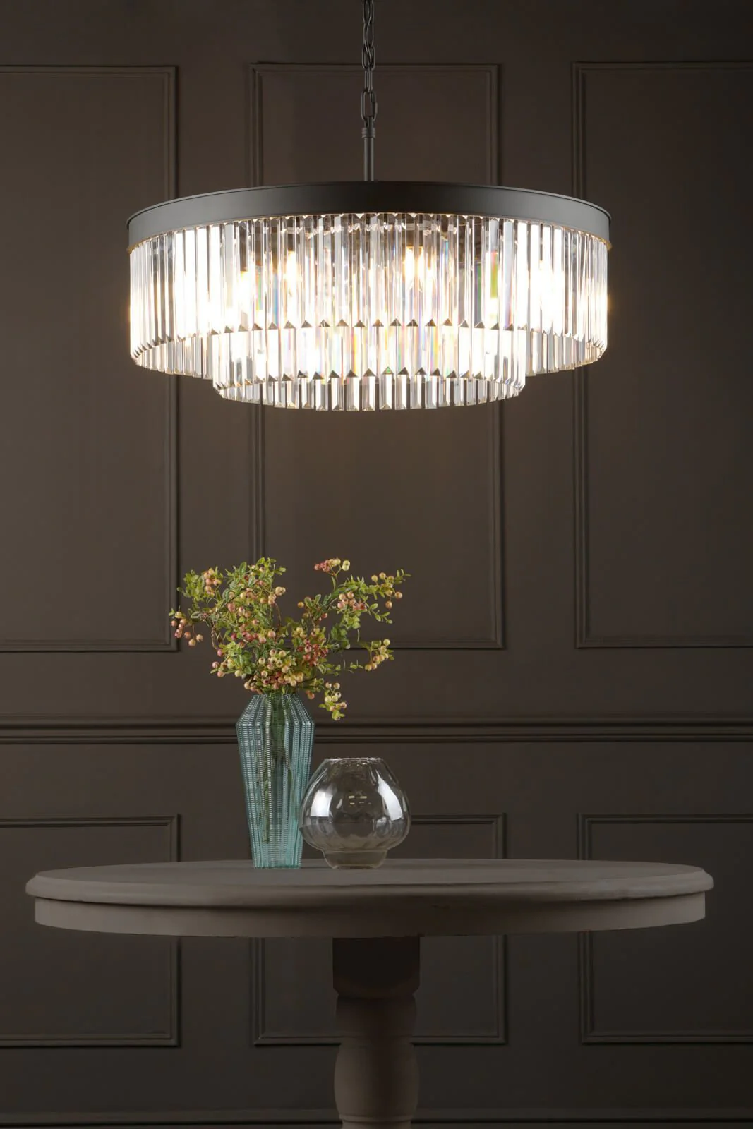 Celeus 6/8Lt Crystal Ceiling Light - Matt Anthracite & Crystal Finish, IP20 - Image 6