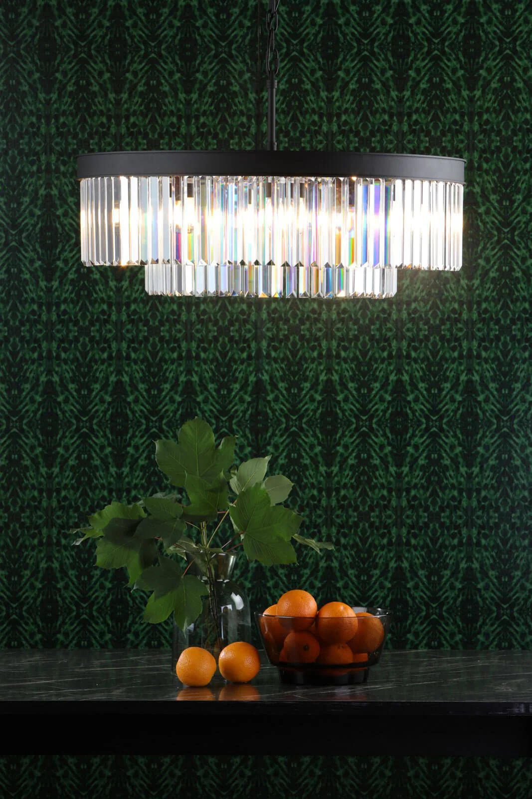 Celeus 6/8Lt Crystal Ceiling Light - Matt Anthracite & Crystal Finish, IP20 - Image 7