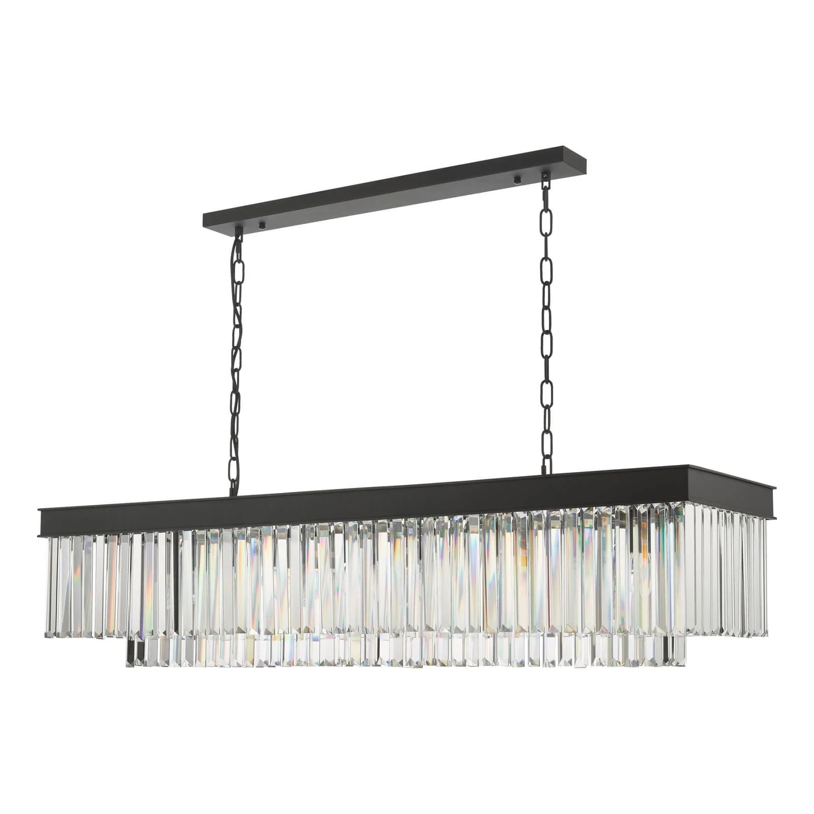 Celeus 6Lt Kitchen Table/Island Ceiling Light Bar - Anthracite & Crystal Finish, IP20 - Image 2