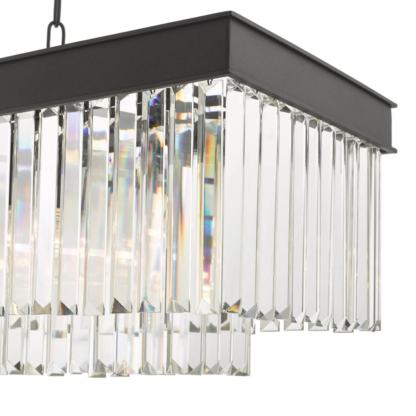 Celeus 6Lt Kitchen Table/Island Ceiling Light Bar - Anthracite & Crystal Finish, IP20 - Image 3