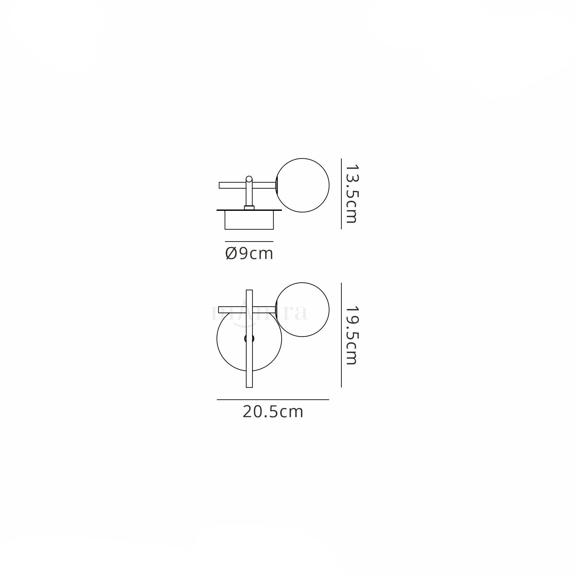 Cellar Right Wall Lamp 1 Light, Replaceable 5W LEDs, 3000K, Black - Image 3
