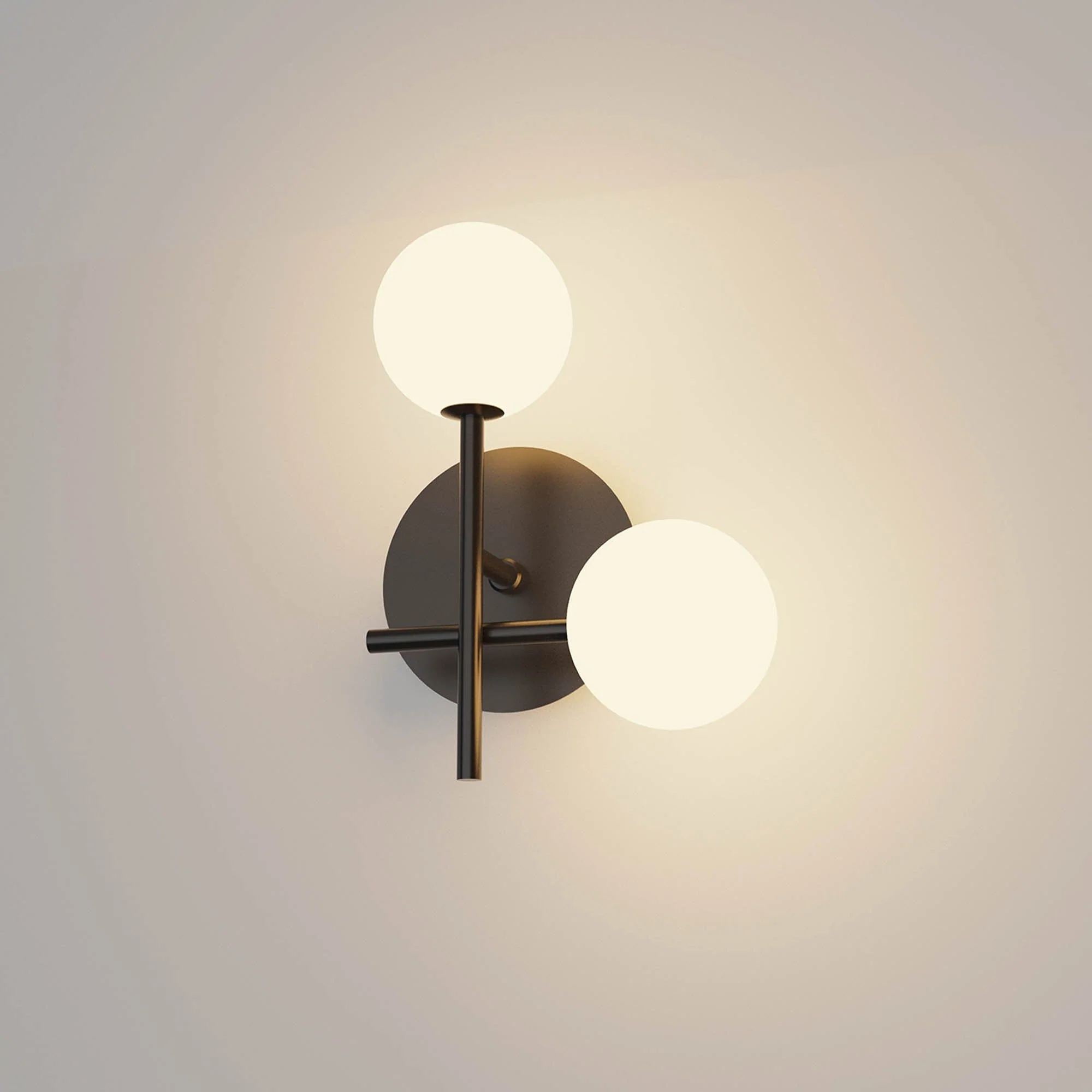 Cellar Right Wall Lamp 2 Light, Replaceable 5W LEDs, 3000K, Black - Image 2